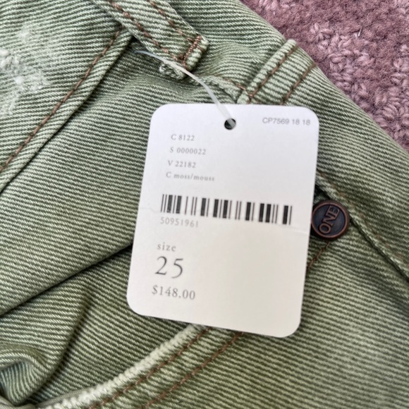 NWT FREE PEOPLE GREEN WASH JEANS - Picture 2 of 4